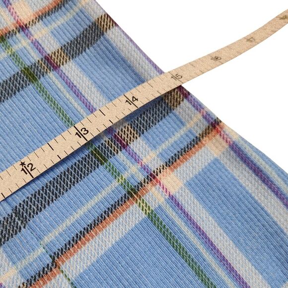 Live to Be Spoiled Midi Dress Empire Waist Ruched Top Blue Plaid Junior's Large - Picture 10 of 11